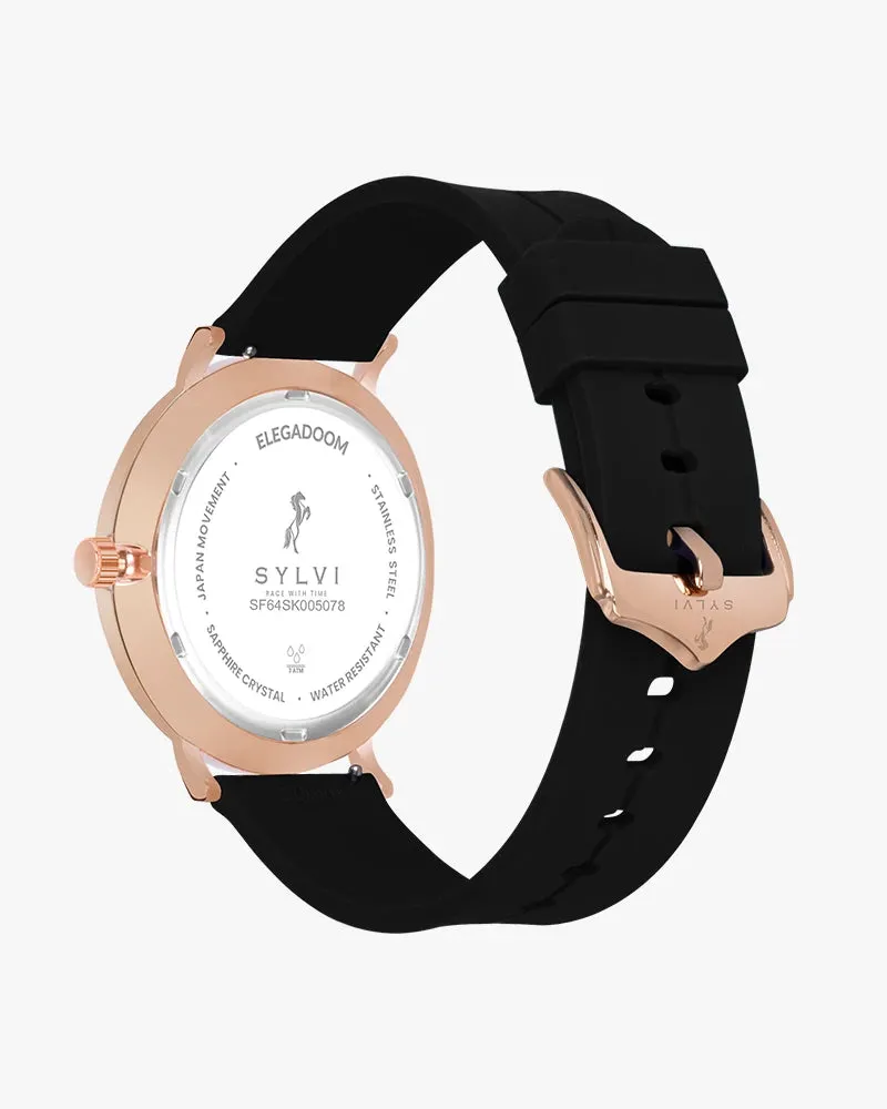 Elegadoom White Rosegold Black Silicone