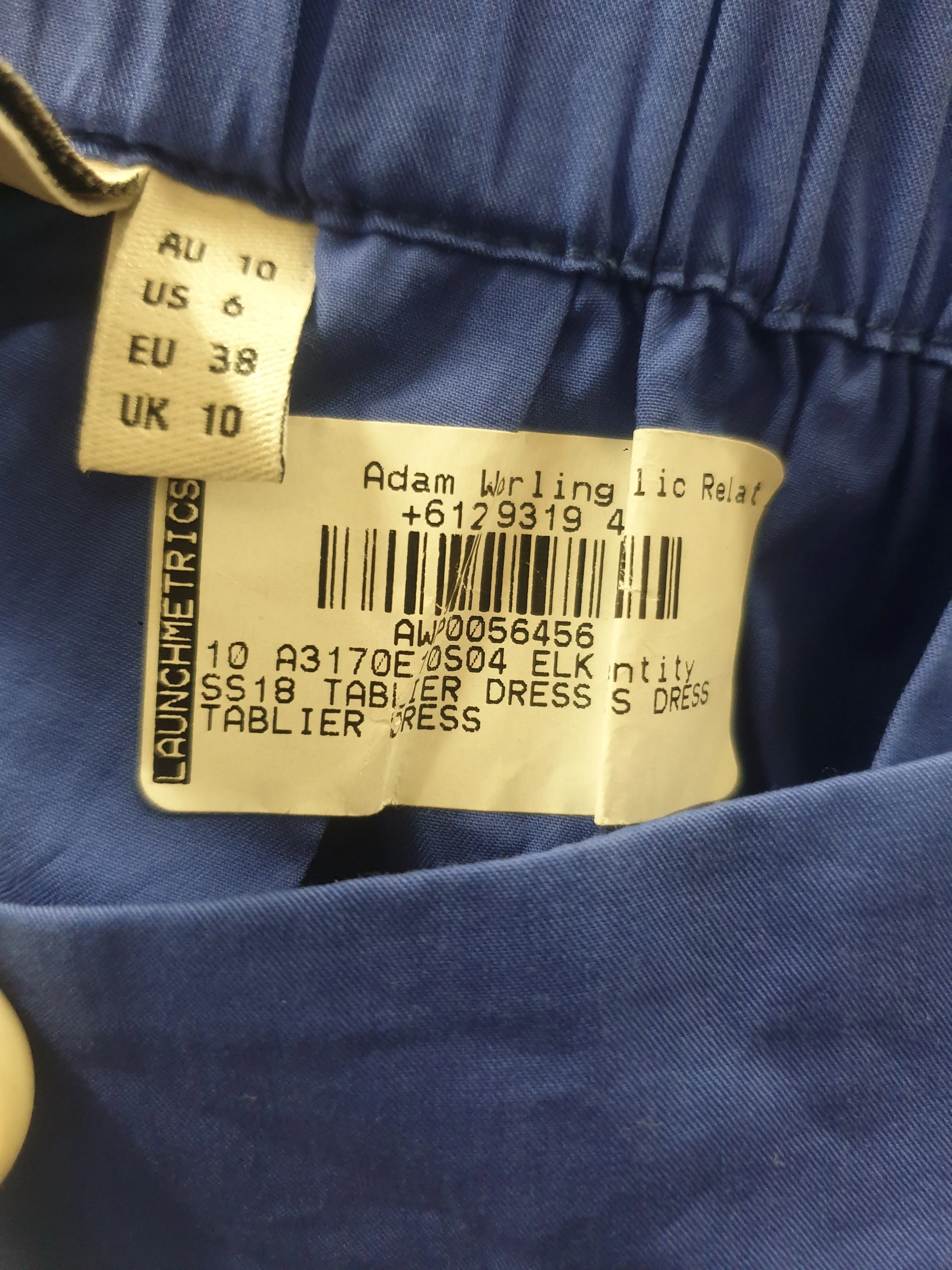 Elk purple blue adjustable sleeveless dress size 10 (sample piece with minor repair)