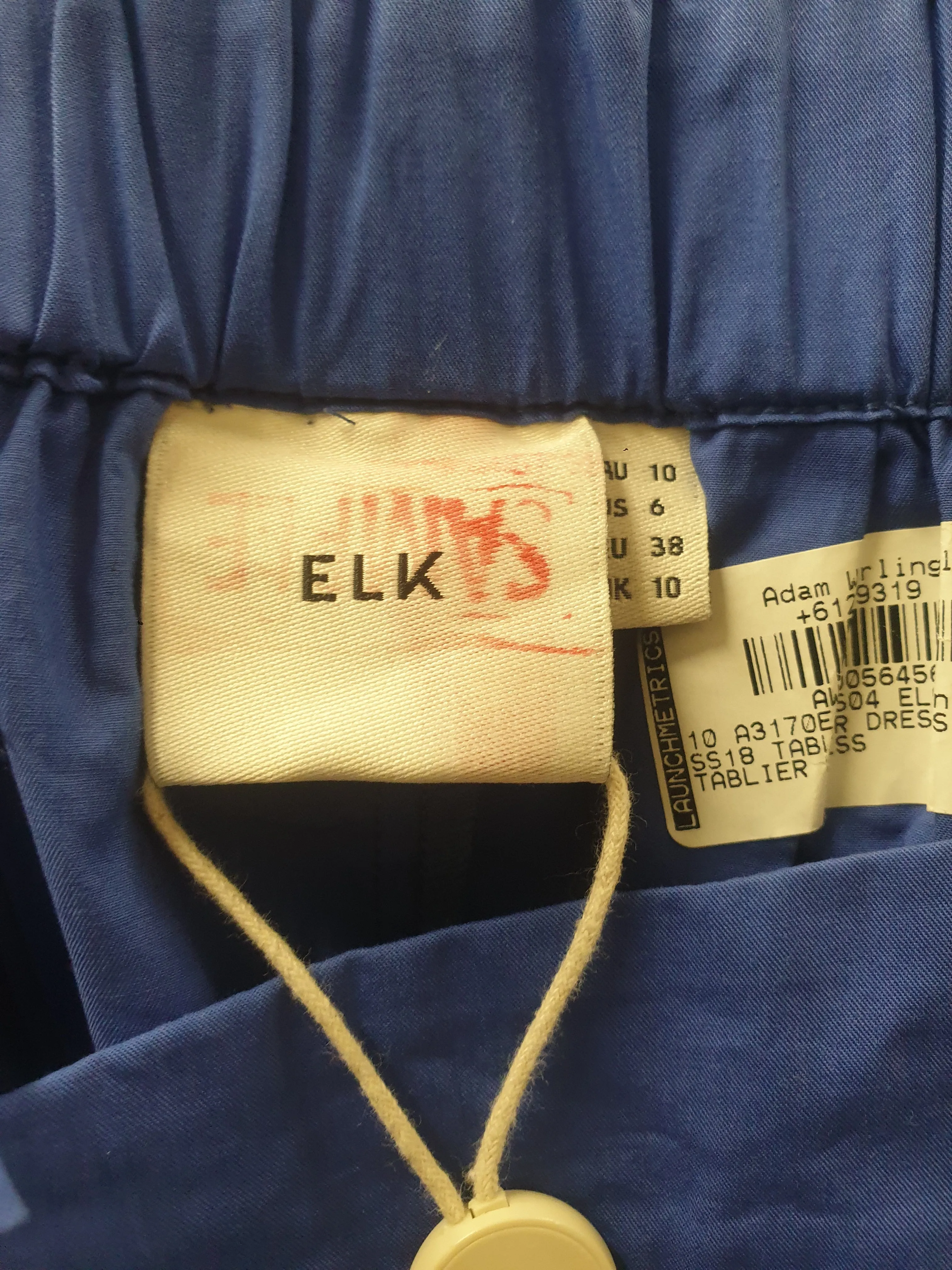 Elk purple blue adjustable sleeveless dress size 10 (sample piece with minor repair)