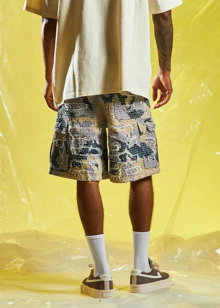 EMBELLISH HARAJUKO BORO CARGO SHORT (DESERT BLUE CAMO)