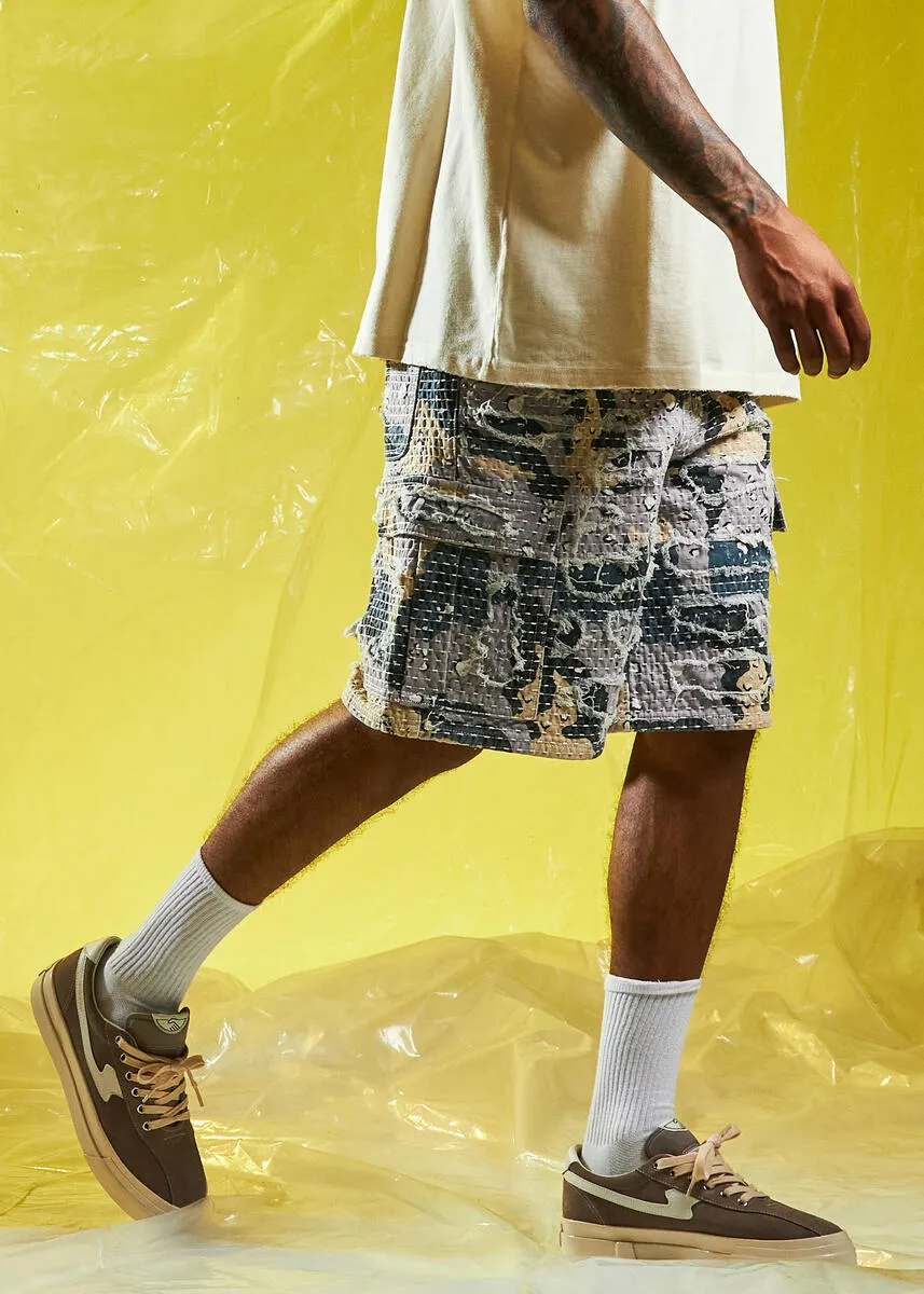 EMBELLISH HARAJUKO BORO CARGO SHORT (DESERT BLUE CAMO)