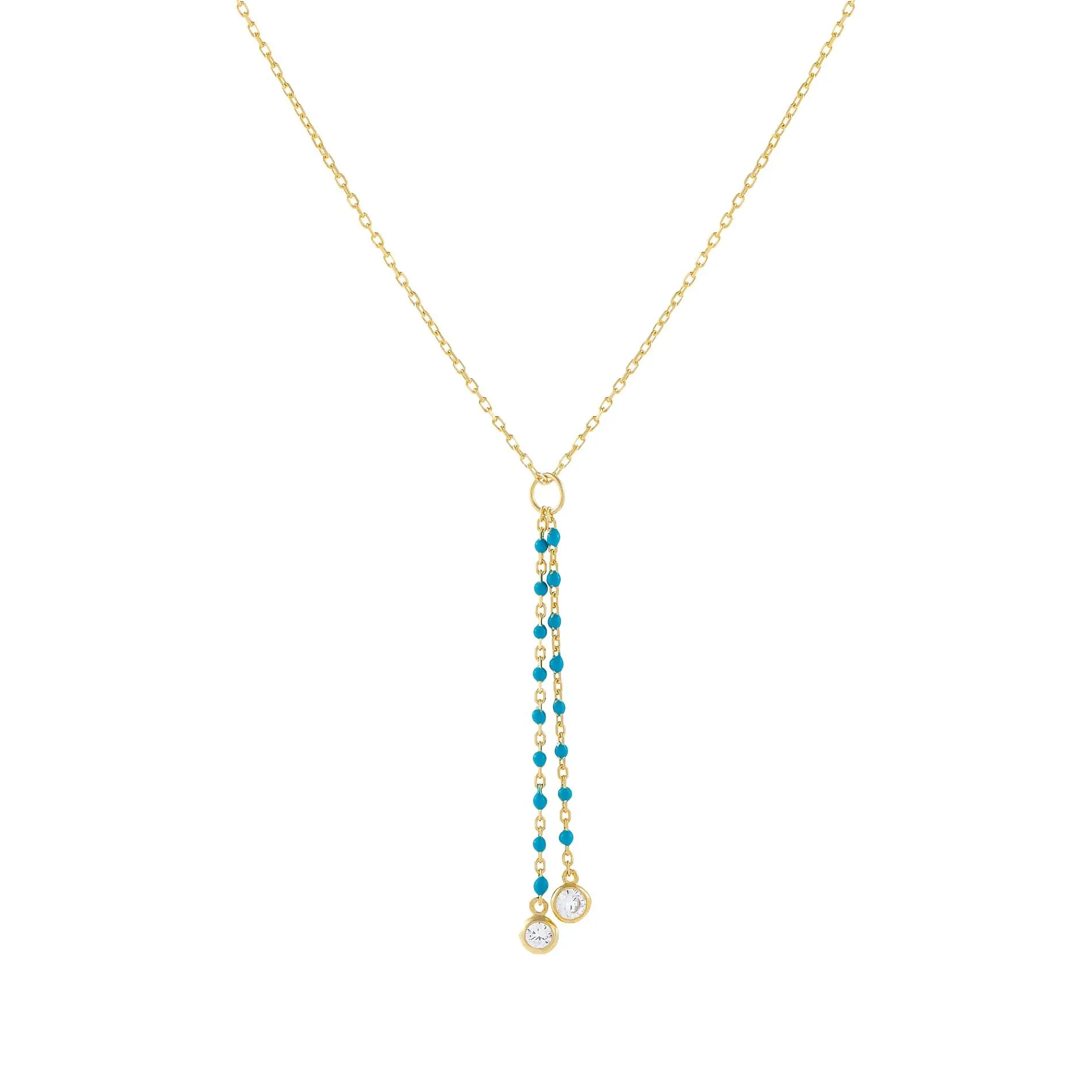 Enamel Beaded Charm Lariat