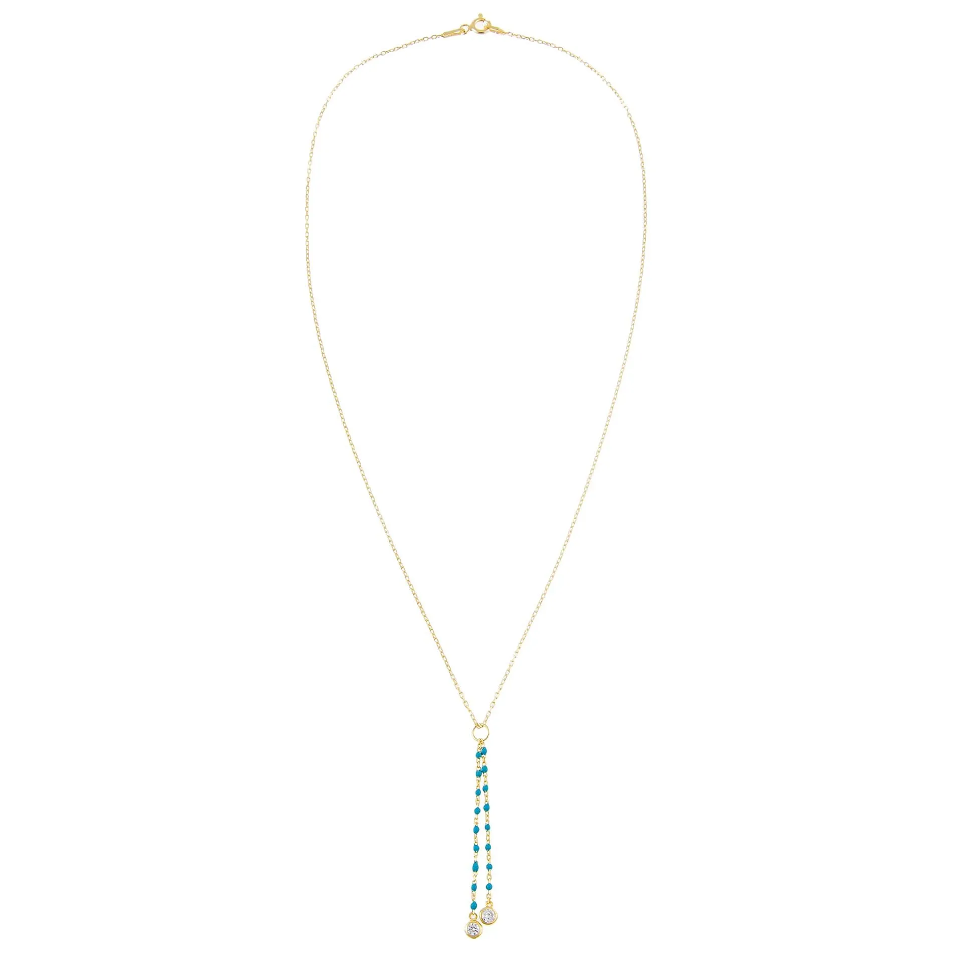 Enamel Beaded Charm Lariat
