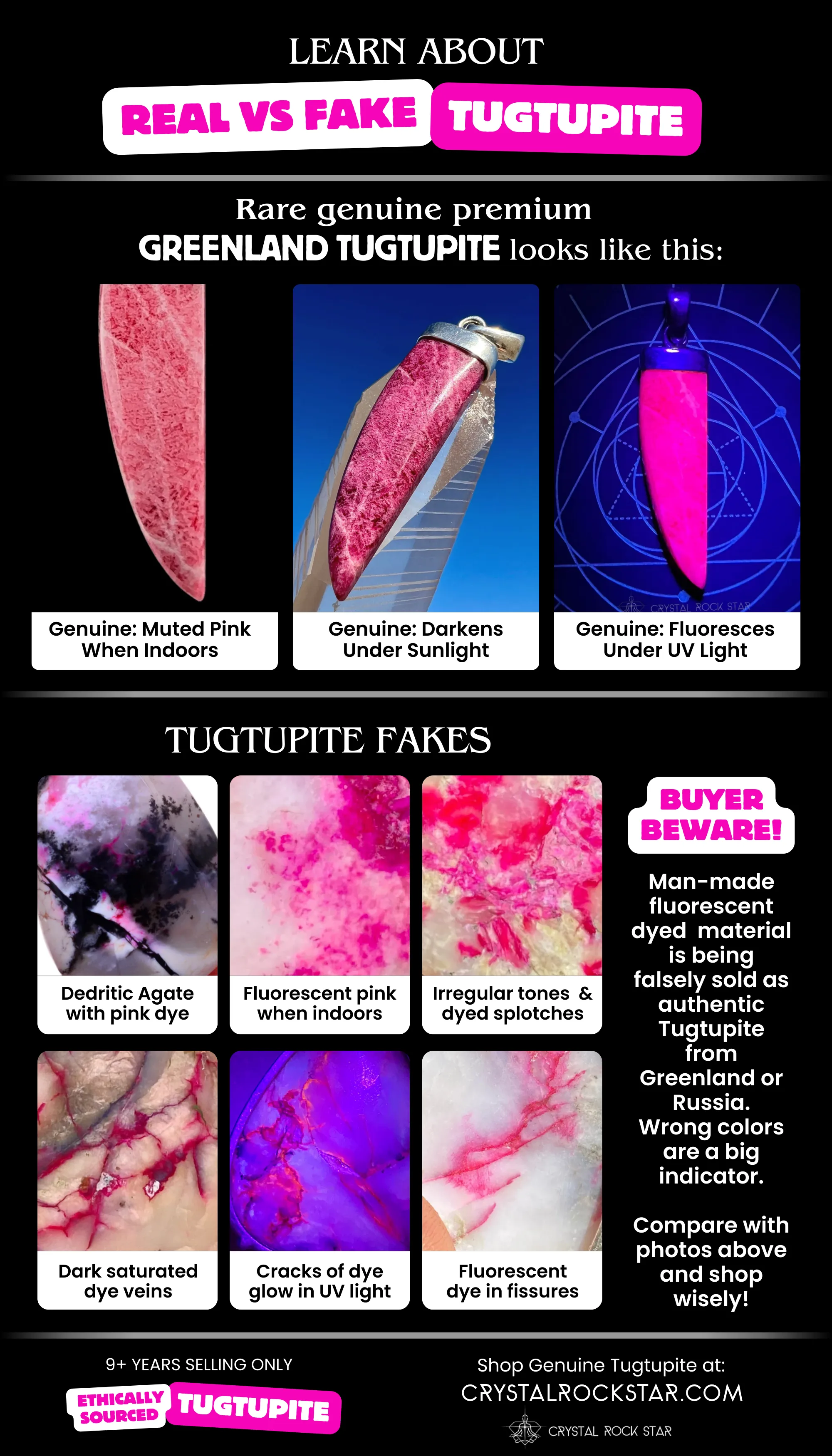 Eternal Flame Tugtupite Fluorescent Pendant