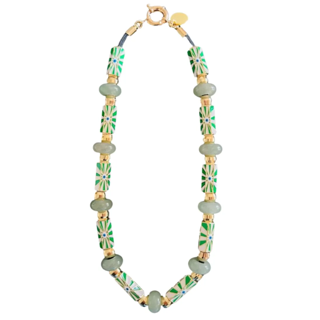 Evil Eye Beaded Necklace Jade