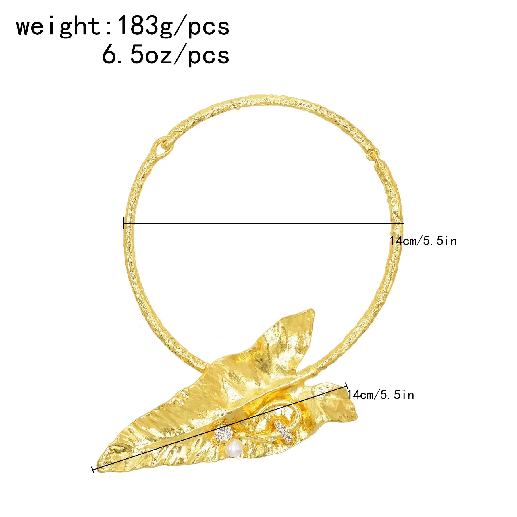 Exaggerated Alloy Banana Leaf Choker Necklace