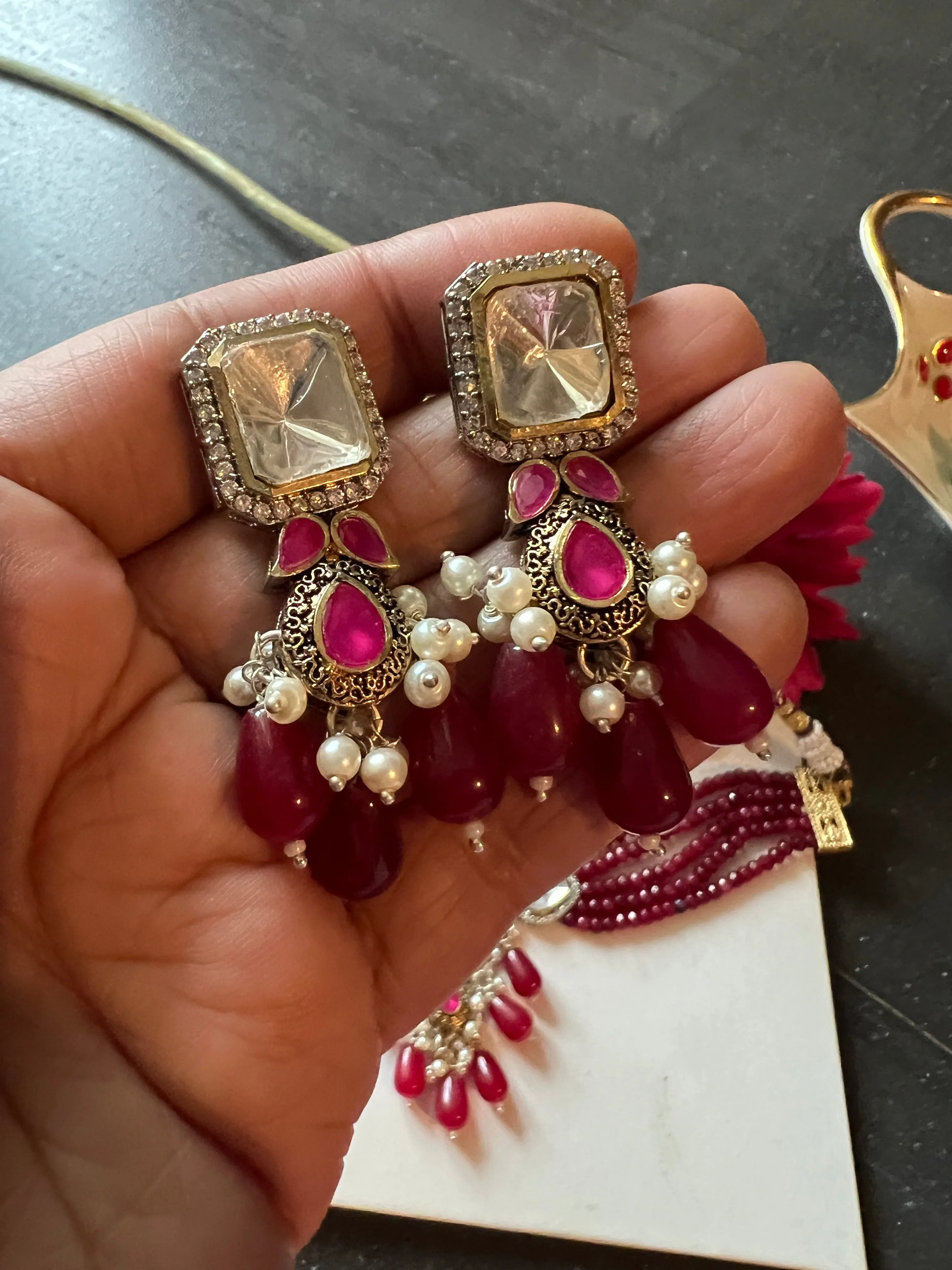 Exquisite Victorian Kundan Choker Necklace with Earrings - Timeless Elegance and Royal Charm