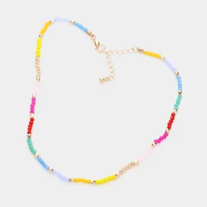 Faceted Beaded Choker Necklace