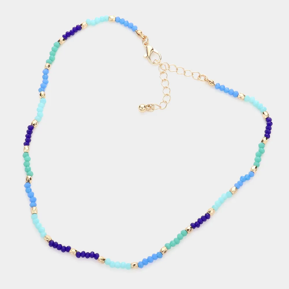 Faceted Beaded Choker Necklace