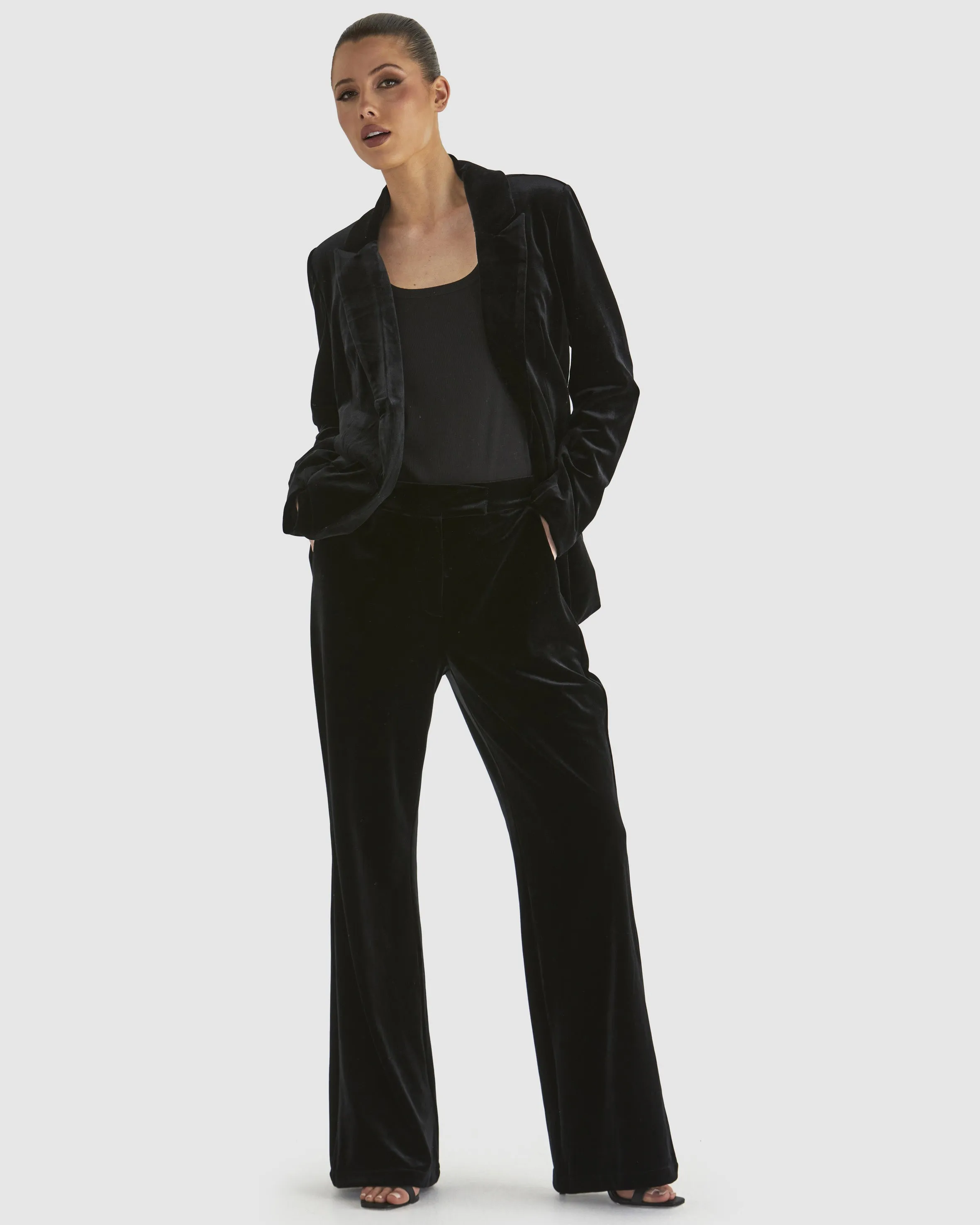 Fate   Becker Mustang Sally Velvet Pant - Black