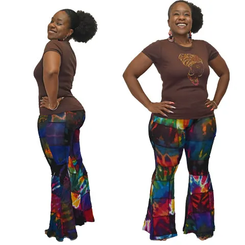 Flare Patchwork Bell Bottom  Pants