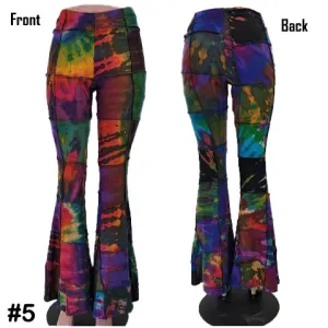 Flare Patchwork Bell Bottom  Pants