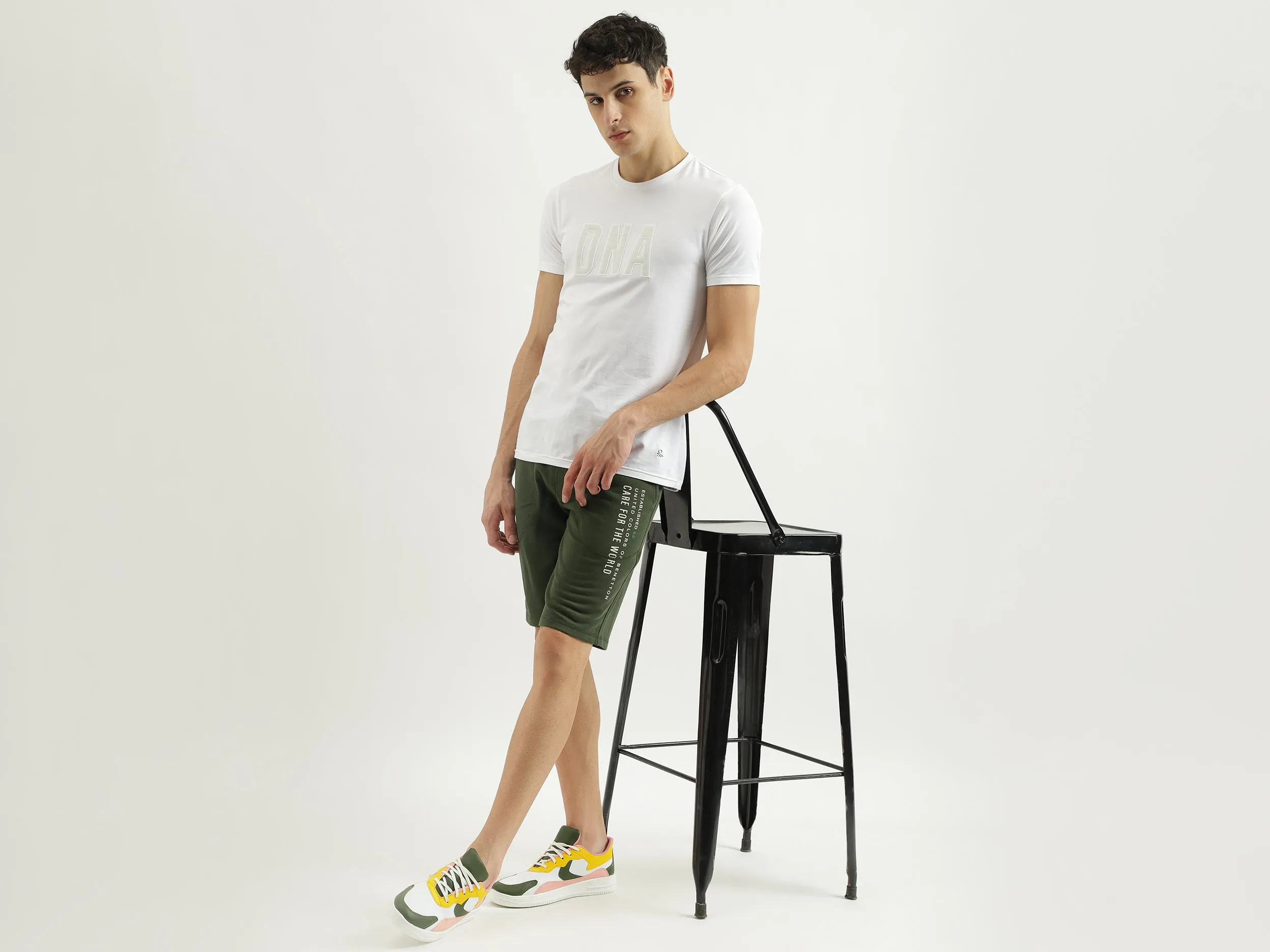 Flat Lock Detail Regular Fit Shorts