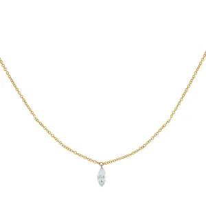 Floating Diamond Marquee Necklace 14K