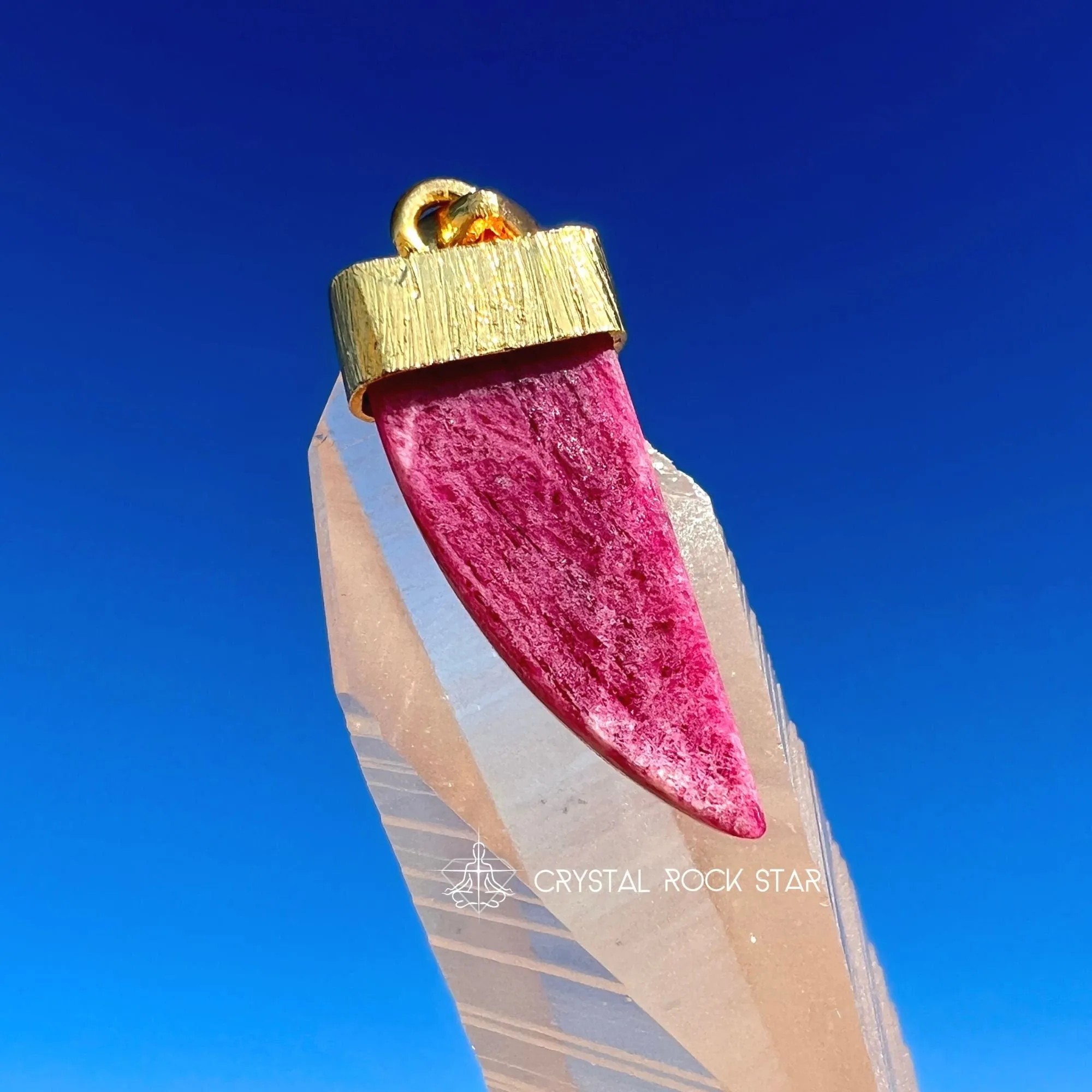 Fluorescent Tugtupite Chili Pepper Pendant