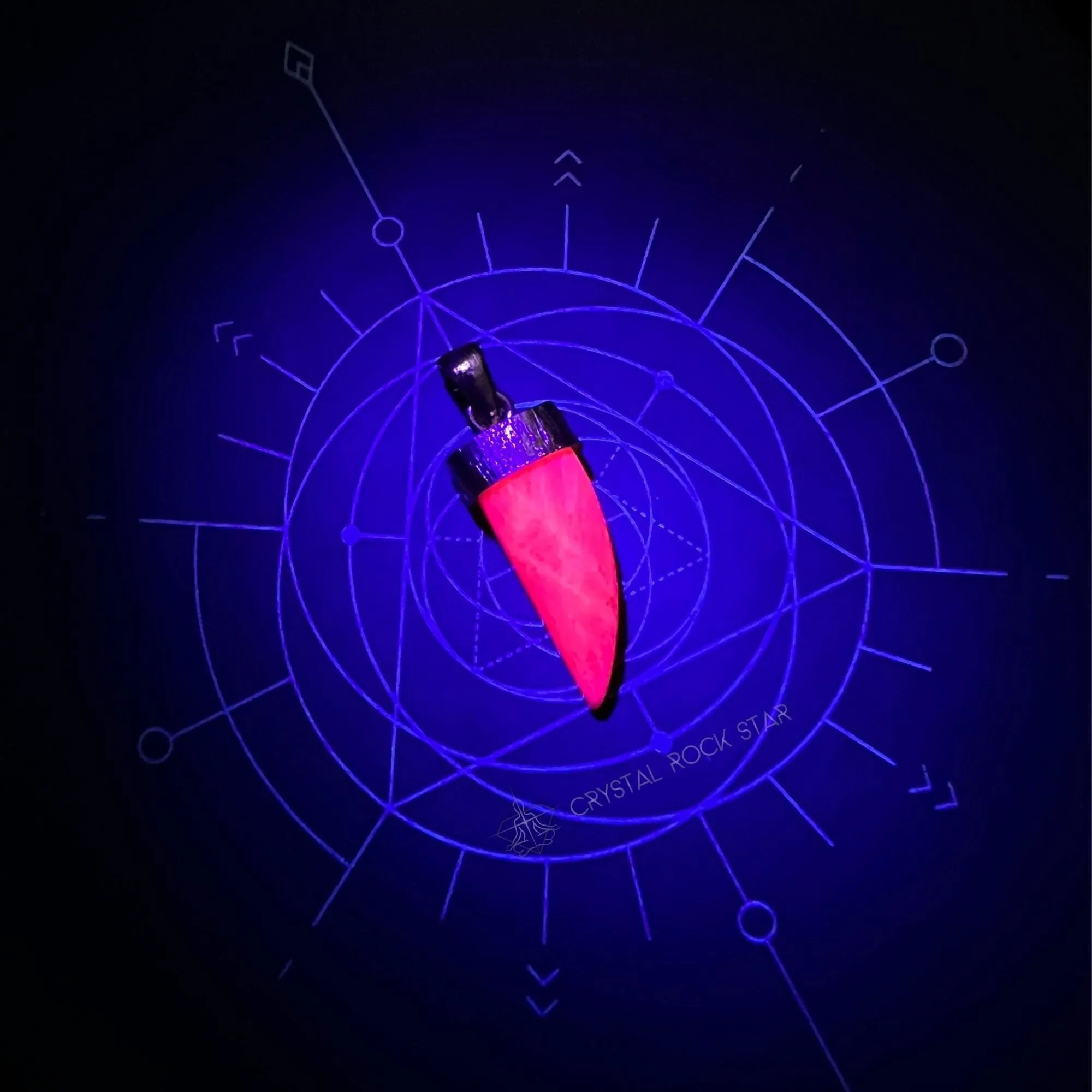 Fluorescent Tugtupite Chili Pepper Pendant