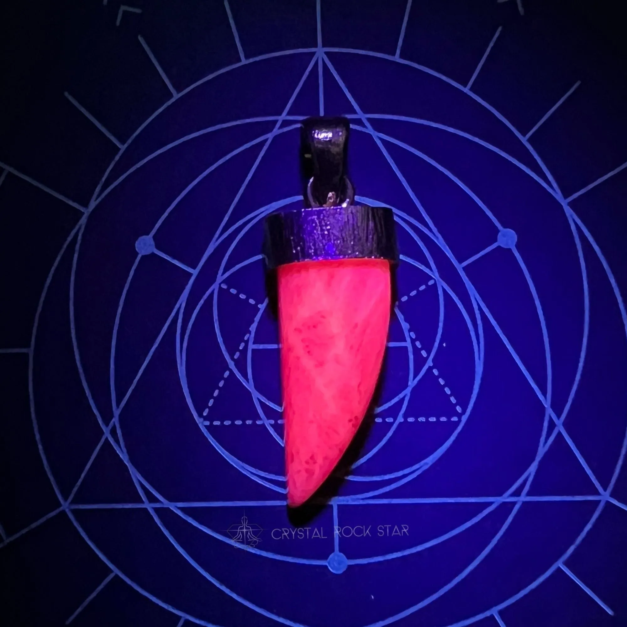 Fluorescent Tugtupite Chili Pepper Pendant