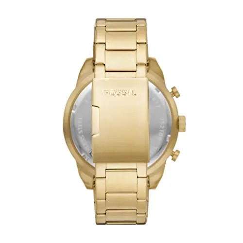 Fossil Men's Bronson Quartz Stainless Steel and Stainless Steel Chronograph Watch, Color: Gold, Gold (Model: FS5877)