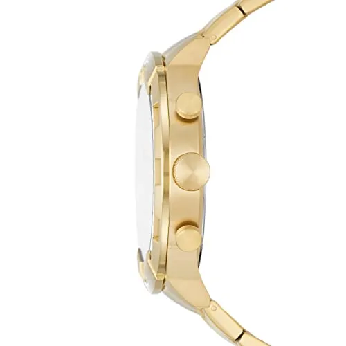 Fossil Men's Bronson Quartz Stainless Steel and Stainless Steel Chronograph Watch, Color: Gold, Gold (Model: FS5877)