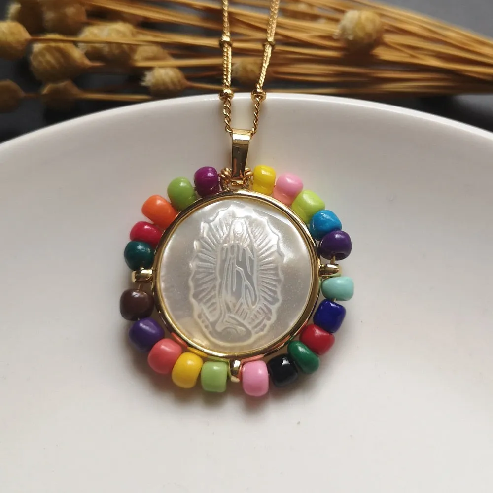 Freshwater Heart and Natural  Pearl Necklace