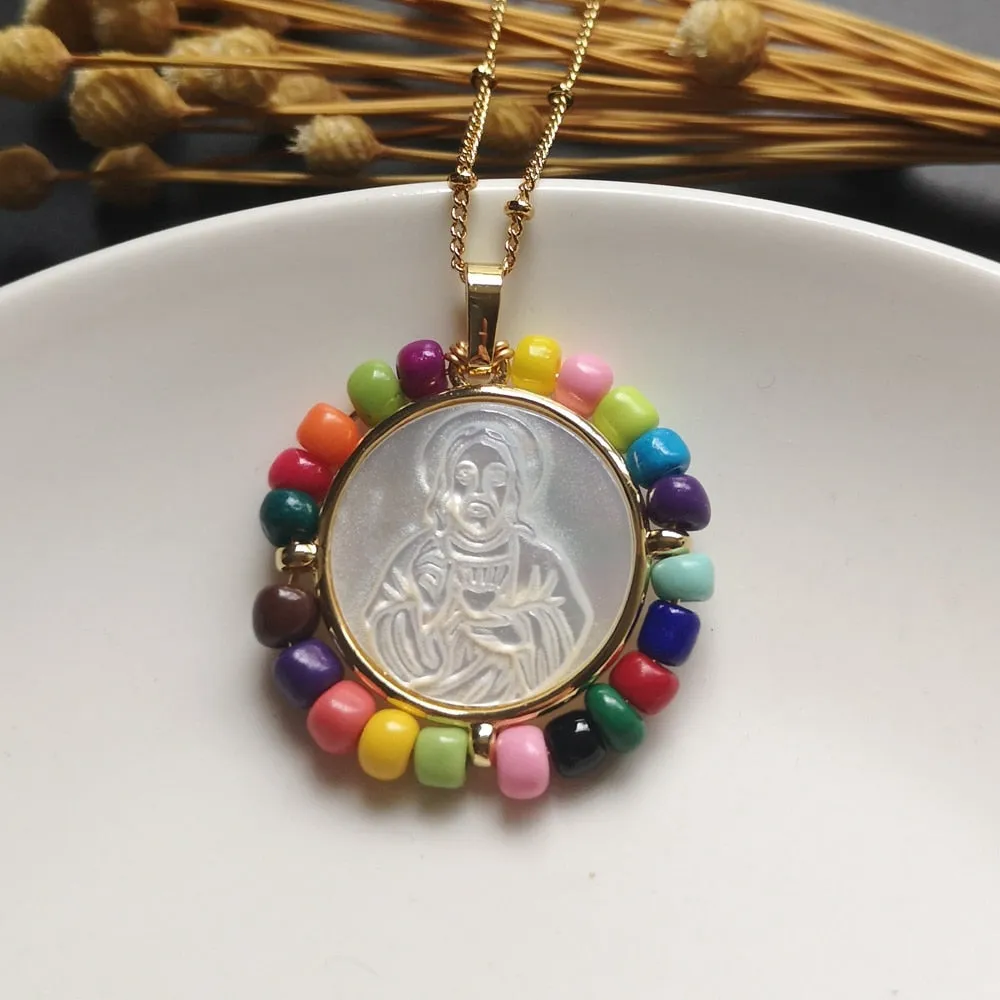 Freshwater Heart and Natural  Pearl Necklace