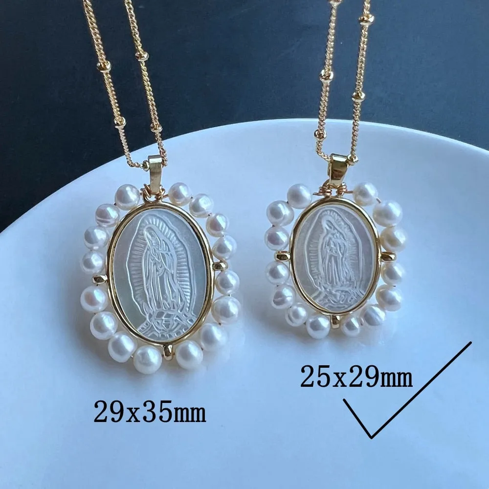 Freshwater Heart and Natural  Pearl Necklace