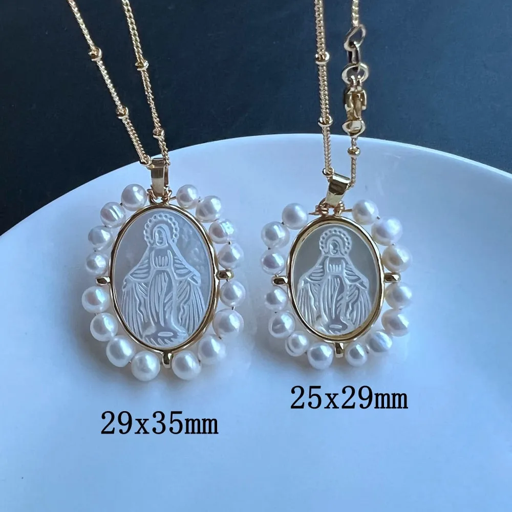 Freshwater Heart and Natural  Pearl Necklace
