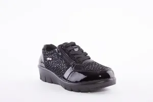 G COMFORT - 798-1SF LACED WEDGE SHOE - BLACK