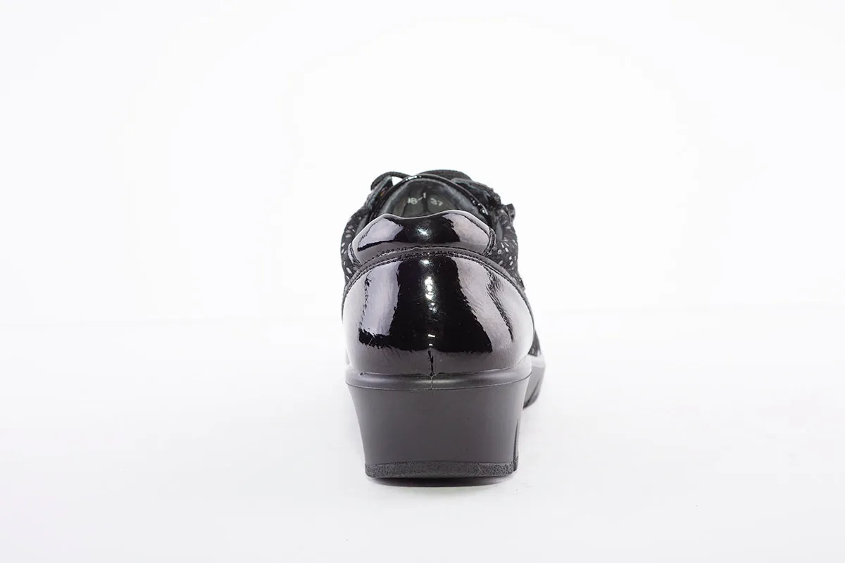 G COMFORT - 798-1SF LACED WEDGE SHOE - BLACK