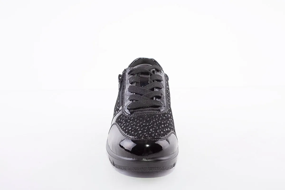 G COMFORT - 798-1SF LACED WEDGE SHOE - BLACK