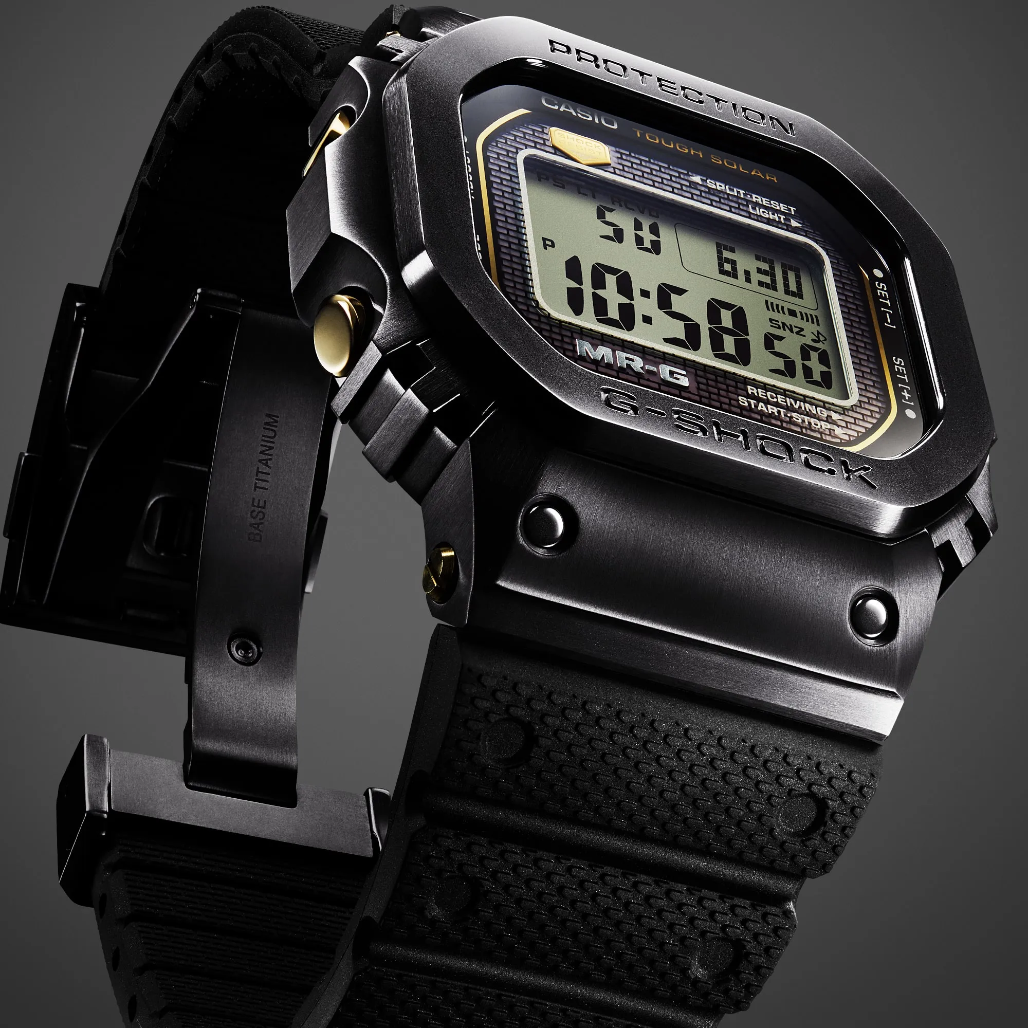 G-Shock MR-G Titanium Black Square Case Black Rubber Strap Men's Watch MRGB5000R-1