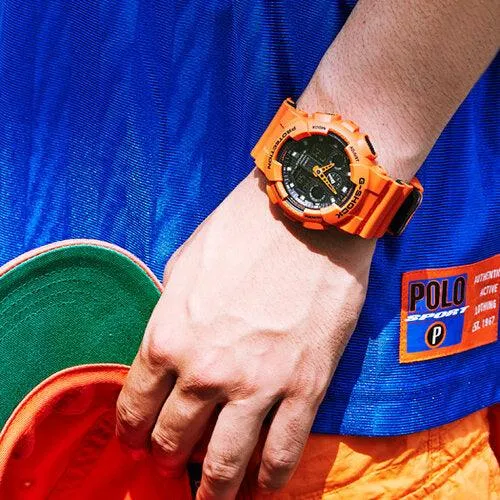 G-Shock Orange Resin Multifunction Men's Watch GA100L-4A