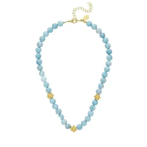 Genuine Blue Jasper with Handcast Beads