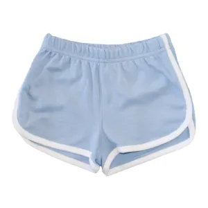 Girls Knit Athletic Shorts - White/Blue