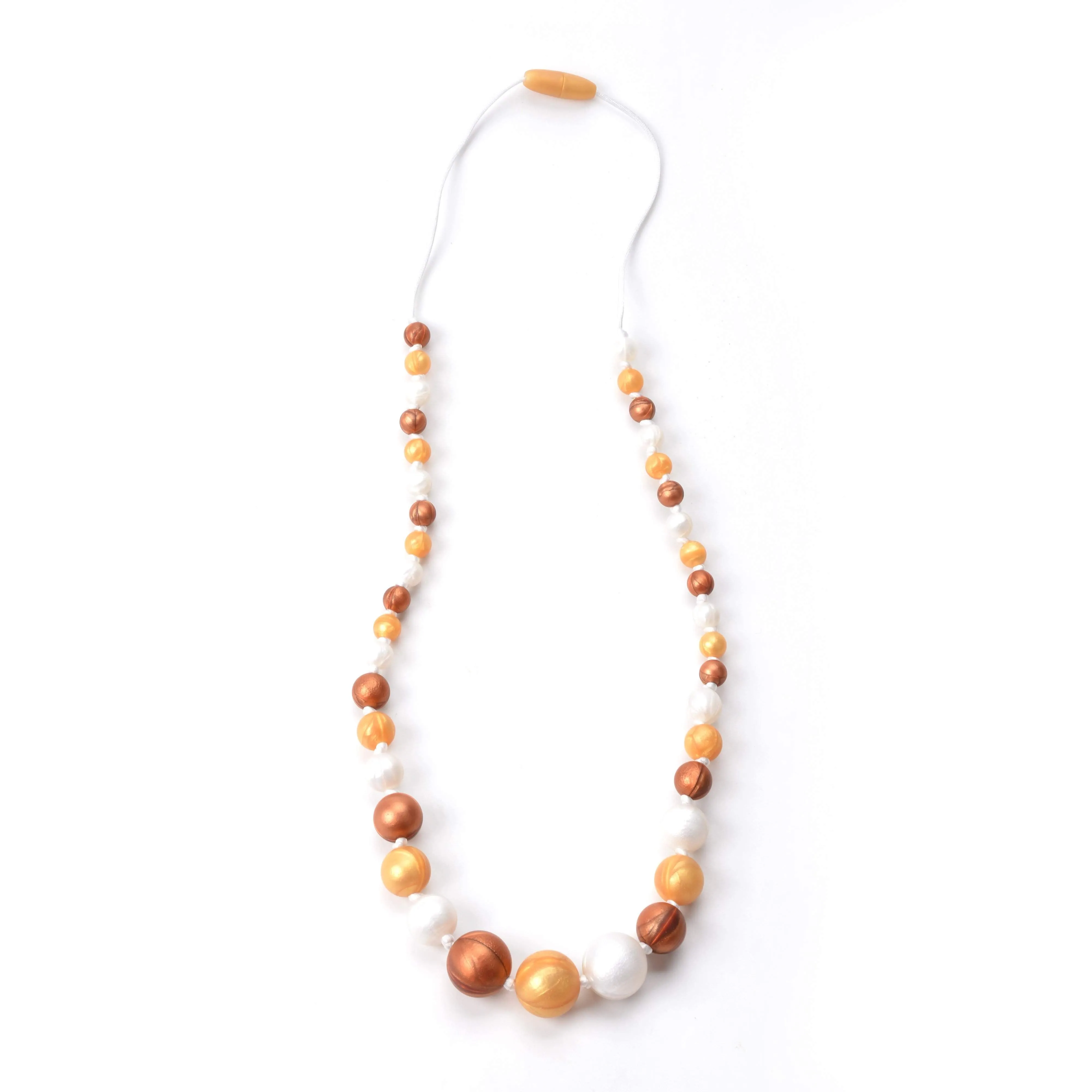 Gold & Copper Pearl Silicone Teething Necklace