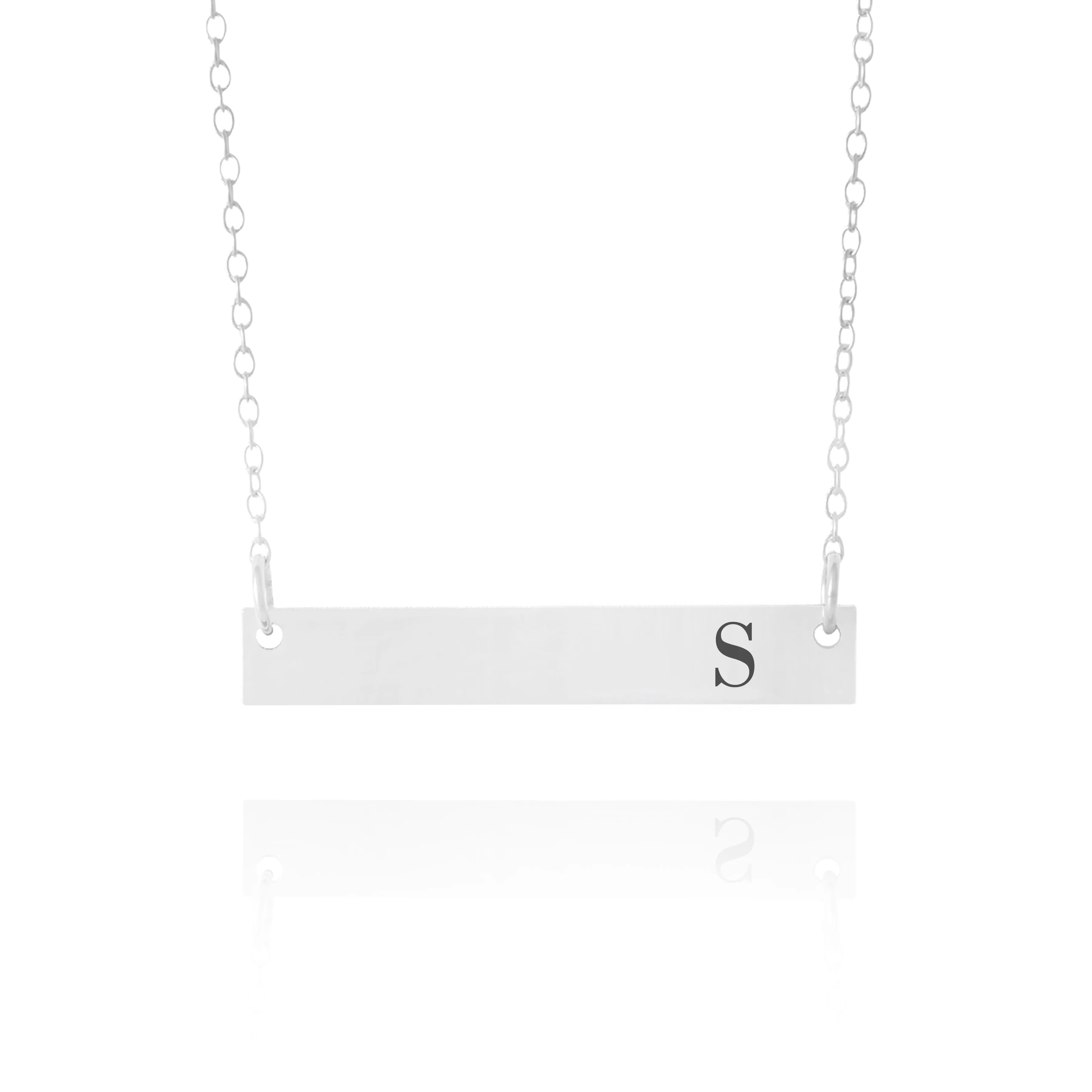 Gold Bar Initial Necklace