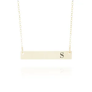 Gold Bar Initial Necklace