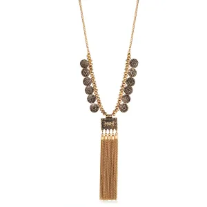 GOLD COINS TASSEL  NECKLACES #SQ3014 (PG5)