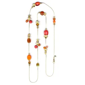 GOLD CORAL MIX  NECKLACES #205CR1501 (3C1)
