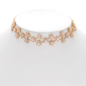 GOLD CRYSTAL CHOKER NECKLACE #SWR-CP6721GLD (LG26)