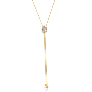 GOLD CRYSTAL HEART TASSEL NECKLACES #SQYN-603040