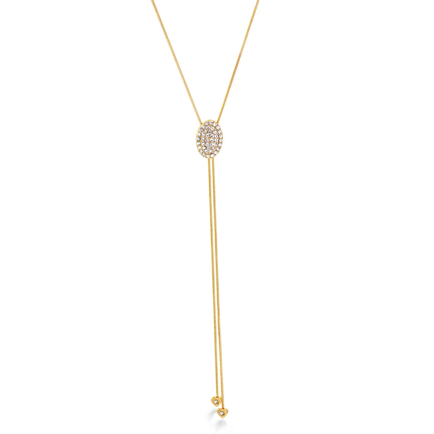 GOLD CRYSTAL HEART TASSEL NECKLACES #SQYN-603040