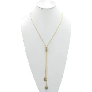 GOLD CRYSTAL LONG TASSEL NECKLACE#SQ321-190707G (LC11)