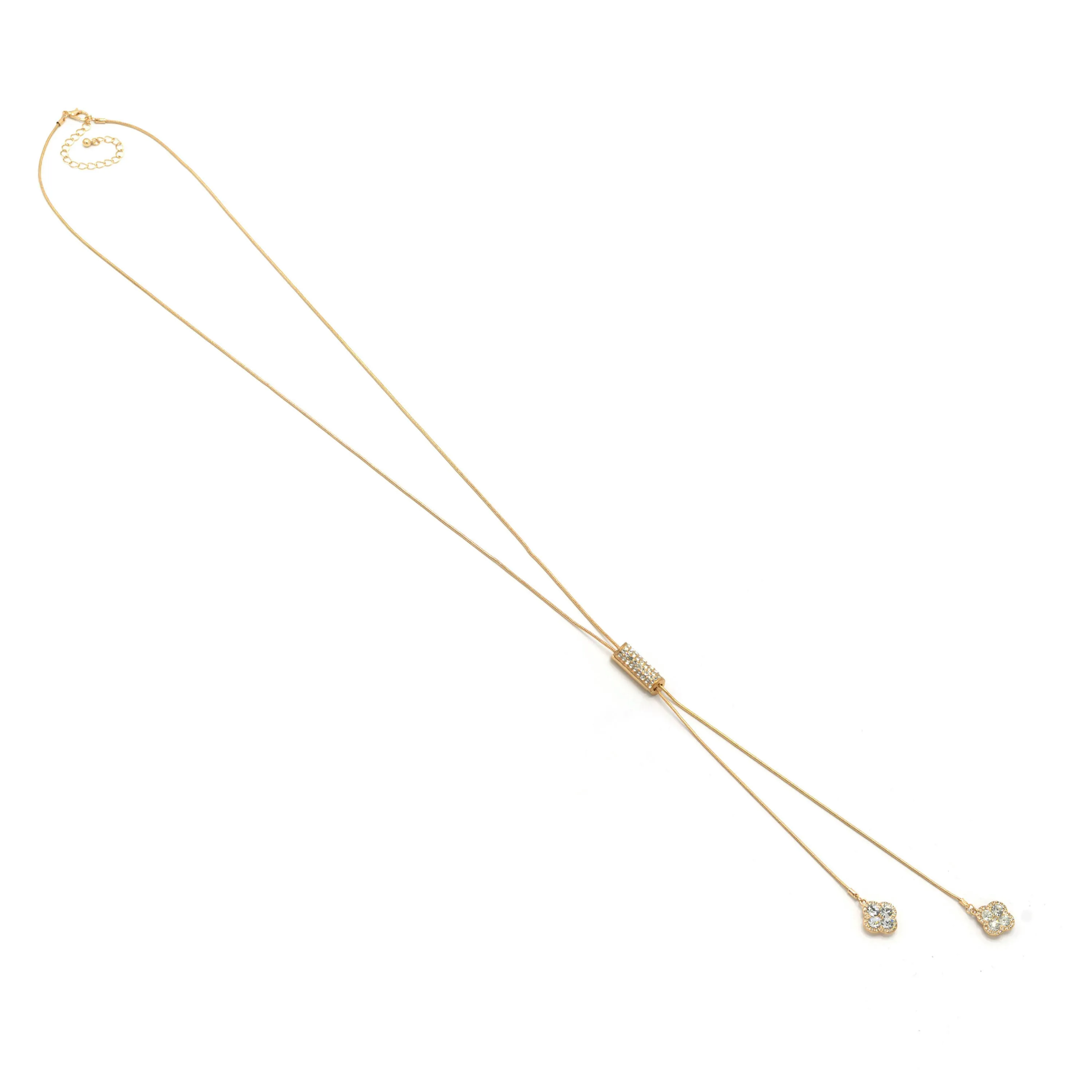 GOLD CRYSTAL LONG TASSEL NECKLACE#SQ321-190707G (LC11)