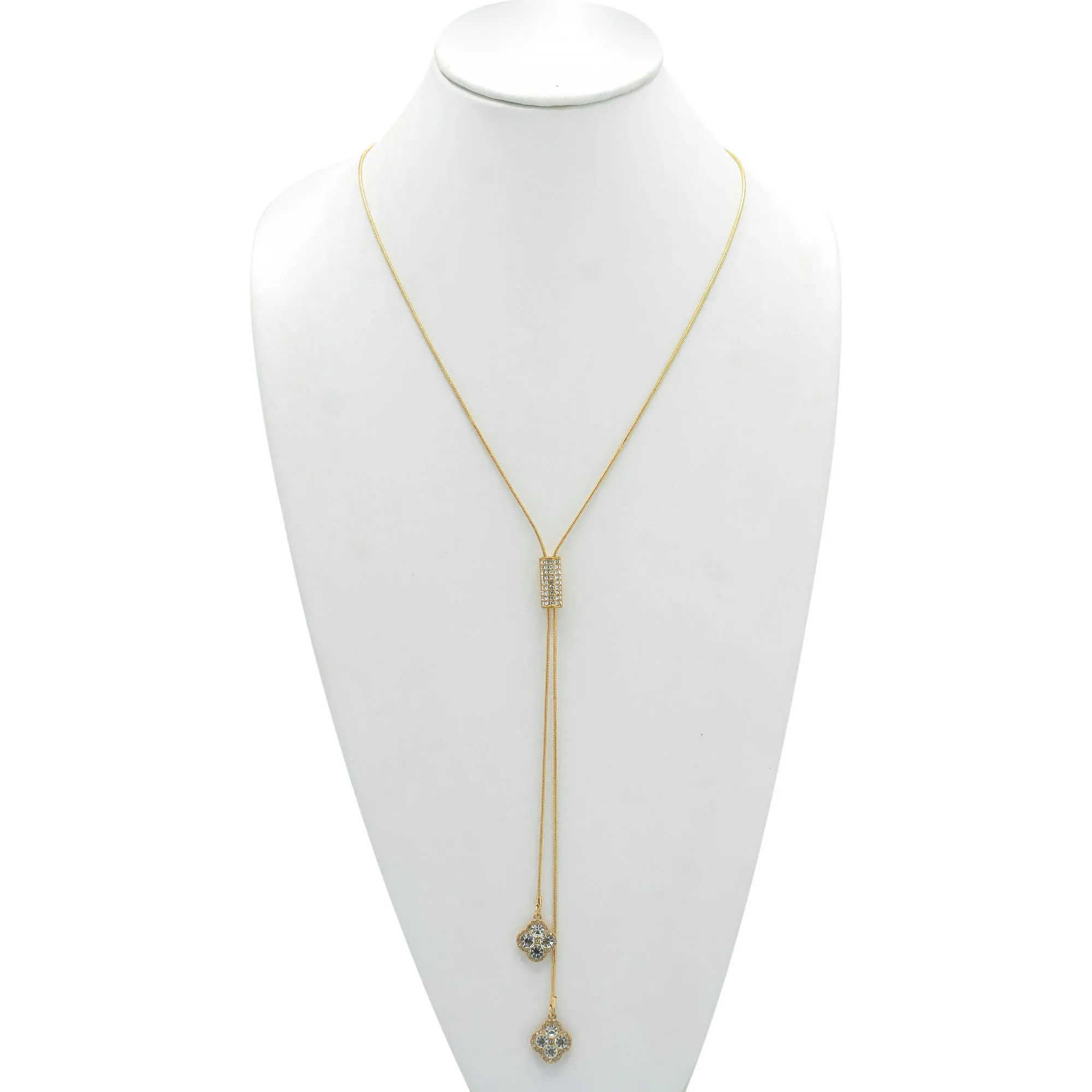GOLD CRYSTAL LONG TASSEL NECKLACE#SQ321-190707G (LC11)