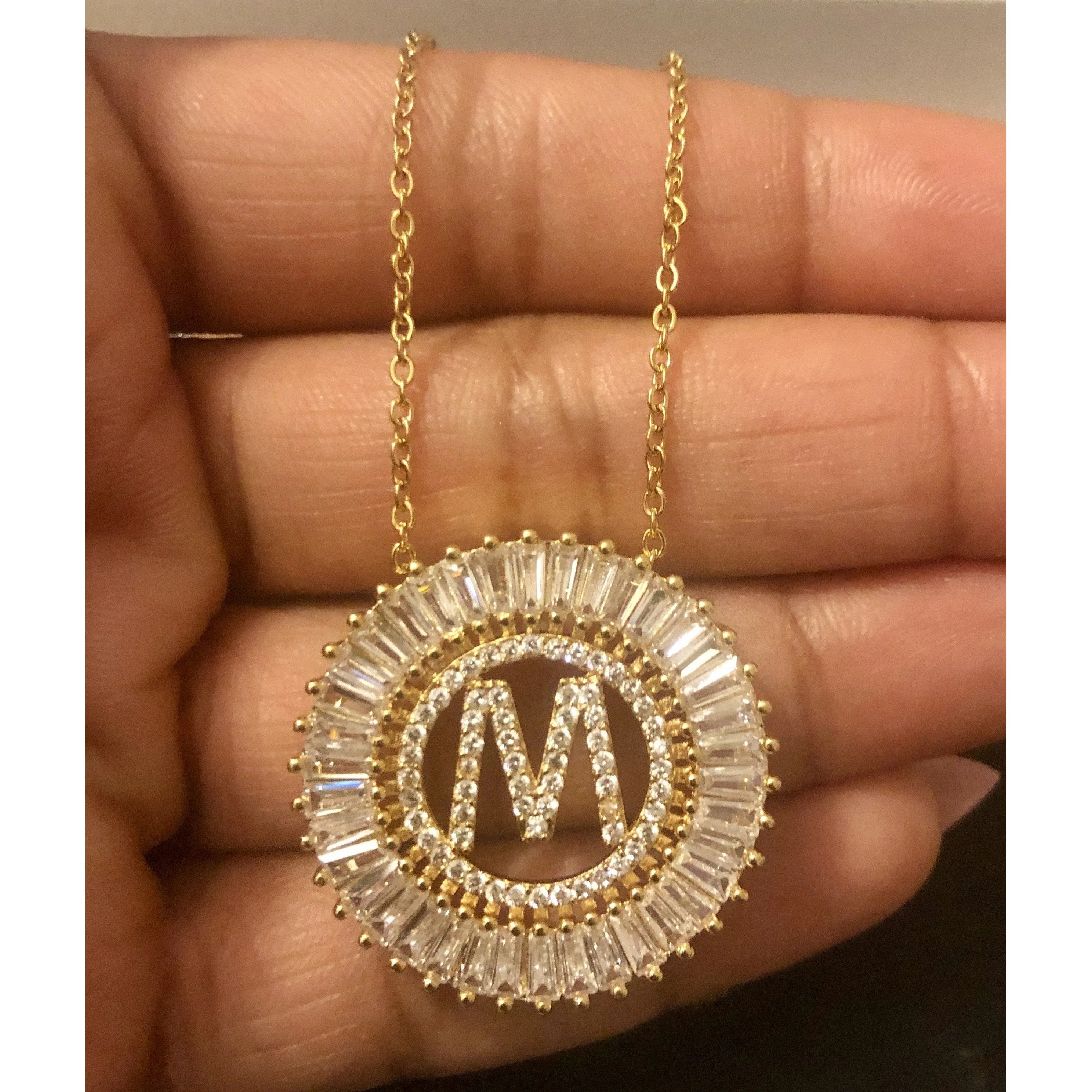 Gold Crystal Luxe Initial Necklace