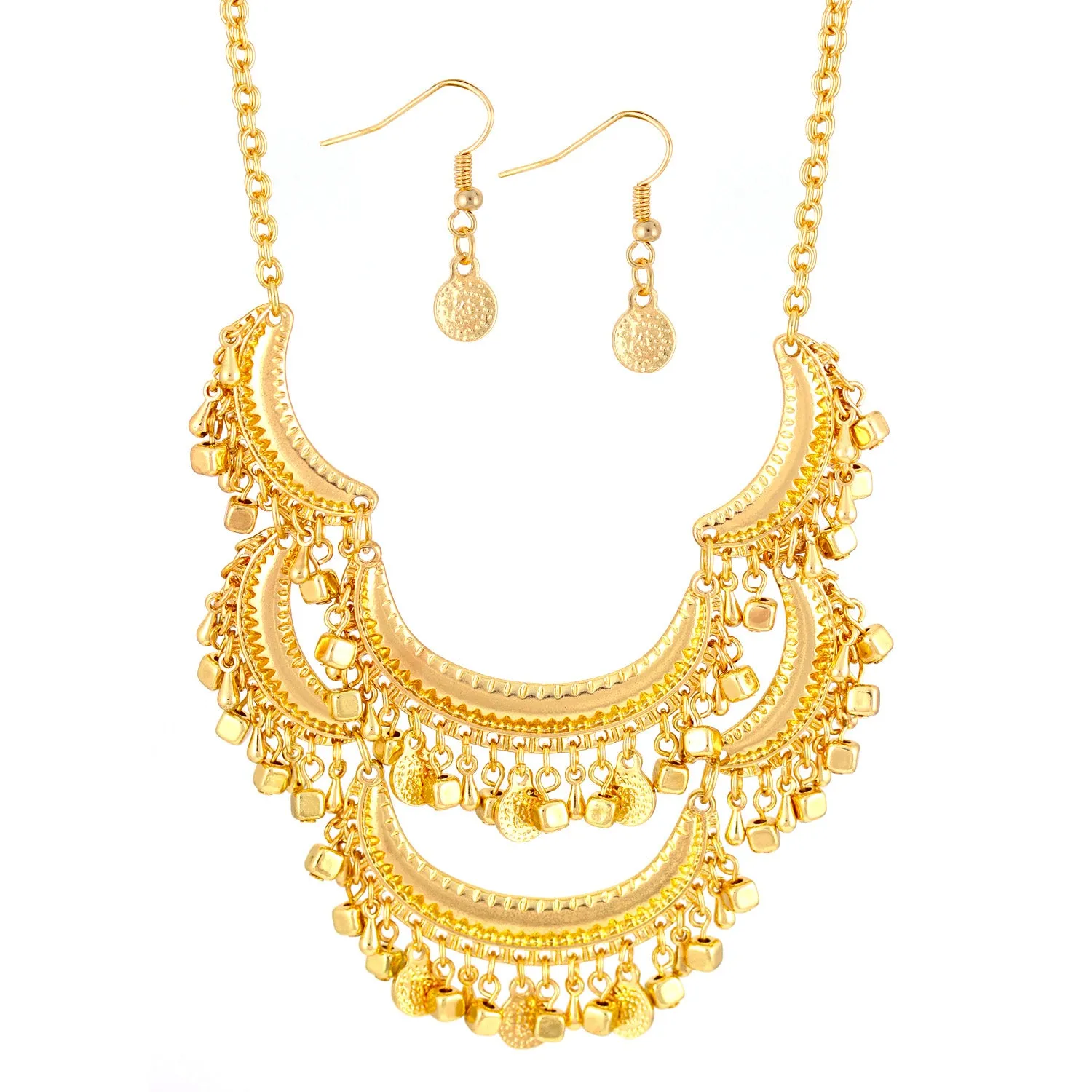GOLD EARRINGS AND  NECKLACES SET #SQ5047G