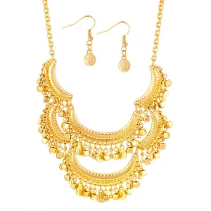 GOLD EARRINGS AND  NECKLACES SET #SQ5047G