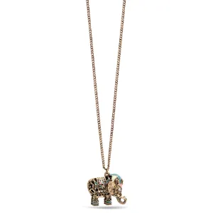 GOLD ELEPHANT PENDANT  NECKLACE #SWKK-9021NKA.GLD (LE7)