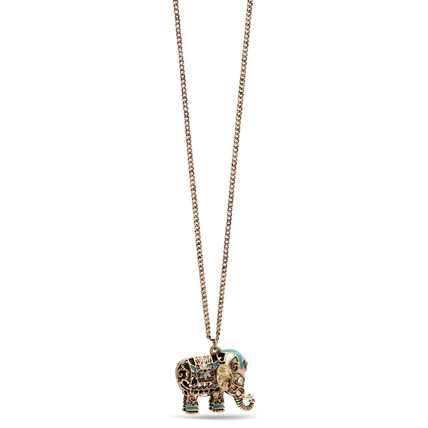 GOLD ELEPHANT PENDANT  NECKLACE #SWKK-9021NKA.GLD (LE7)